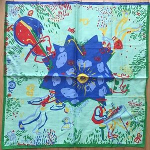 Linda Graedei for Swatch Cotton Bandana Scarf Playing Musicians